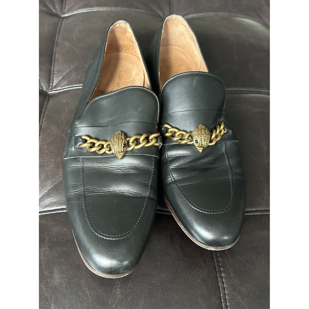 Kurt Geiger London Eagle Head Chain Leather‎ Loafer Men Size EU 44/US 10 Black